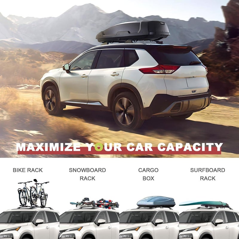 KINGGERI Lockable 260LBS Roof Rack Cross Bars Compatible with Nissan Rogue 2021 2022 2023 2024 2025 2026 SV SL Platinum with Flush Roof Rails, Heavy Duty Anti-Theft Aluminum Roof Rails Crossbars - Image 5